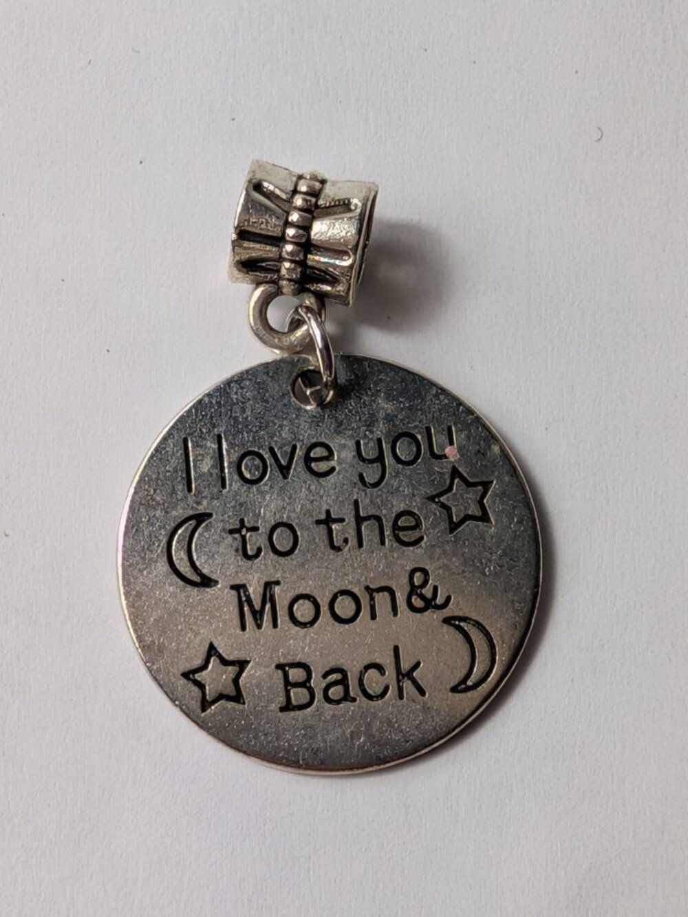 I Love You To the Moon and Back Silver Slider Pendant